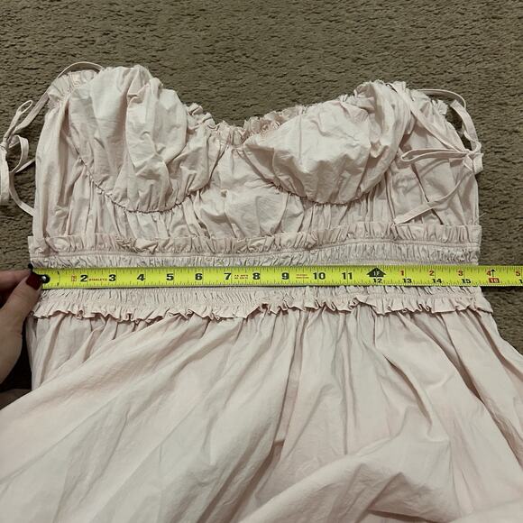 Sonderhaus Siren Dress Petal Pink Smocked Tie Straps Size XL - Picture 5 of 7